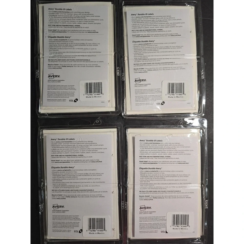 Durable ID Labels w/ Preprinted Borders 5/8x3.5in labels 35/PK - Lot Of 4